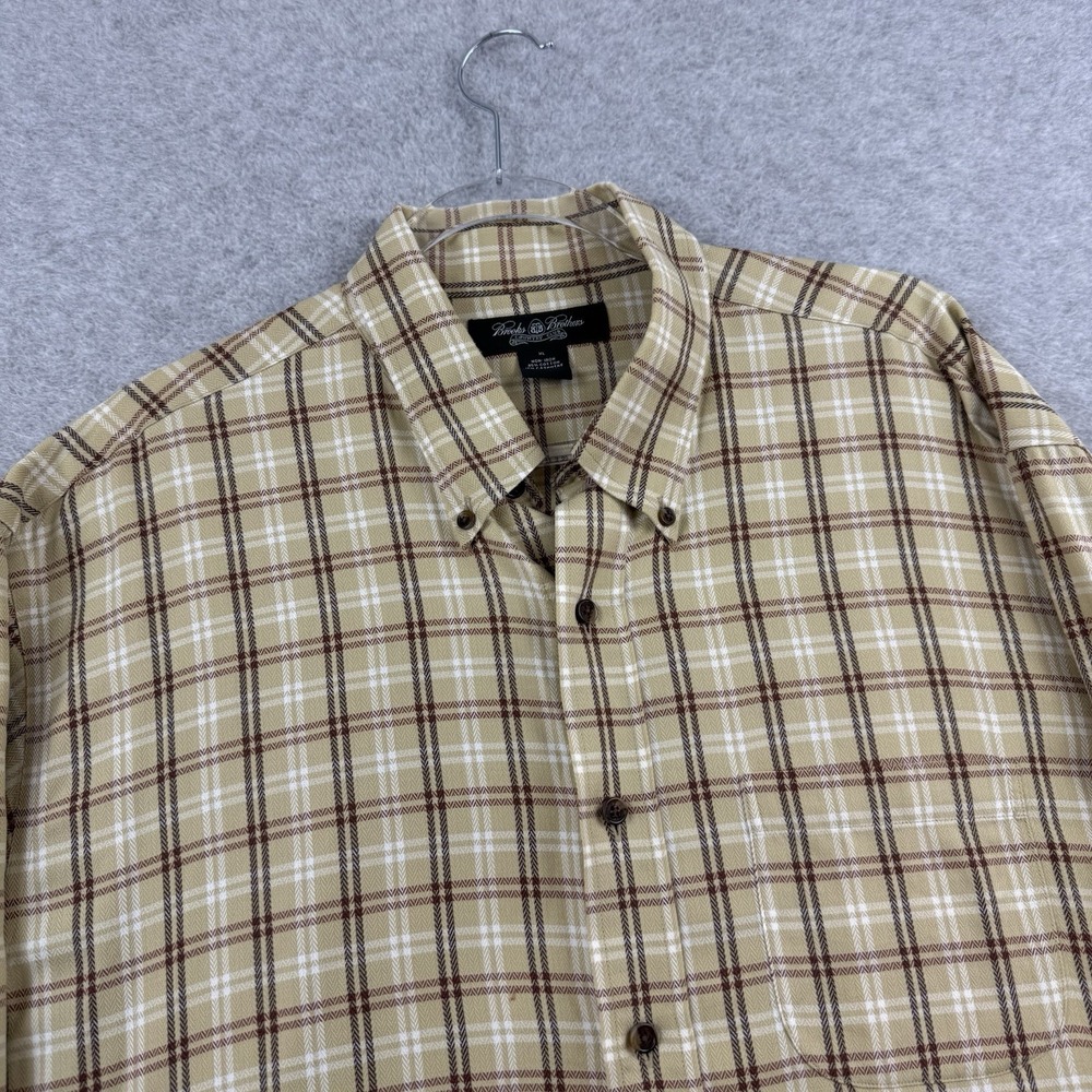 Brooks Brothers Nova Check Country Club Shirt XL Plaid Cashmere Blend Flannel